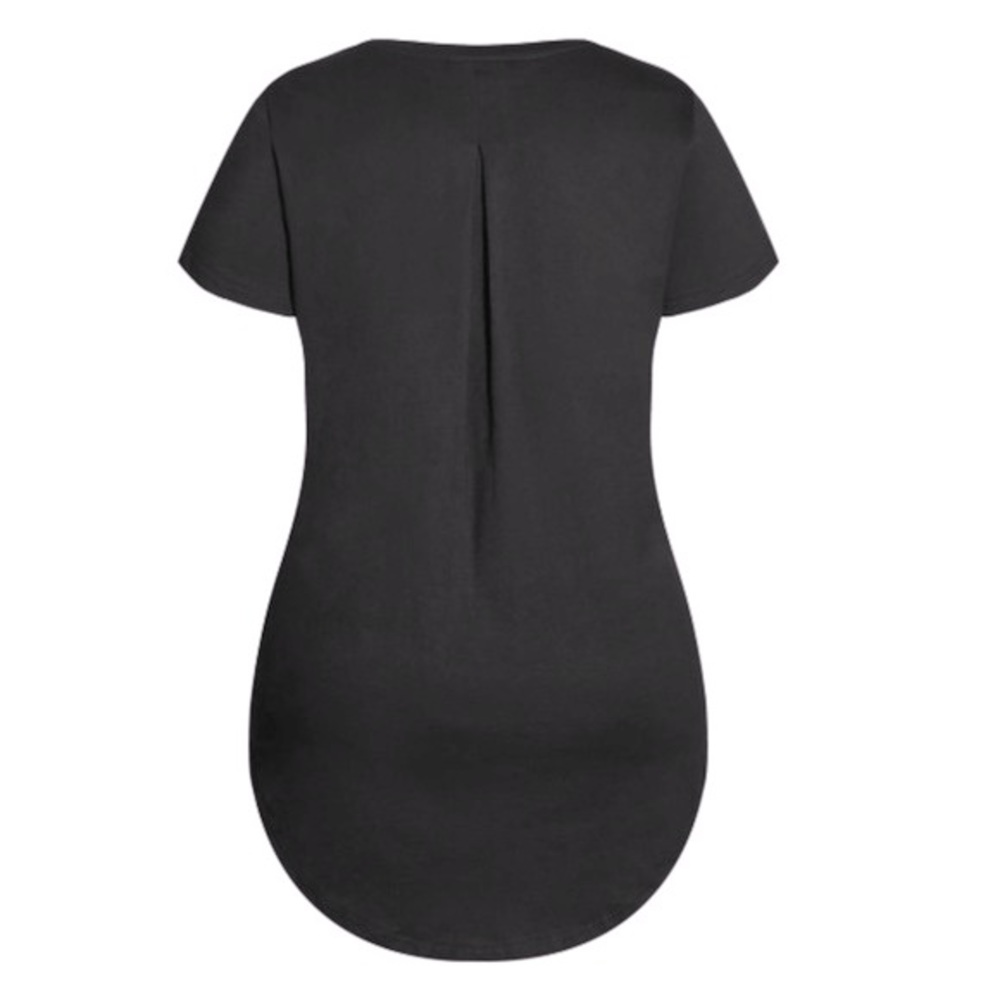 City Chic CCX 16W-24W Hi Lo Black Arizona Rose and Serpent Tee H97.8 - Picture 3 of 8